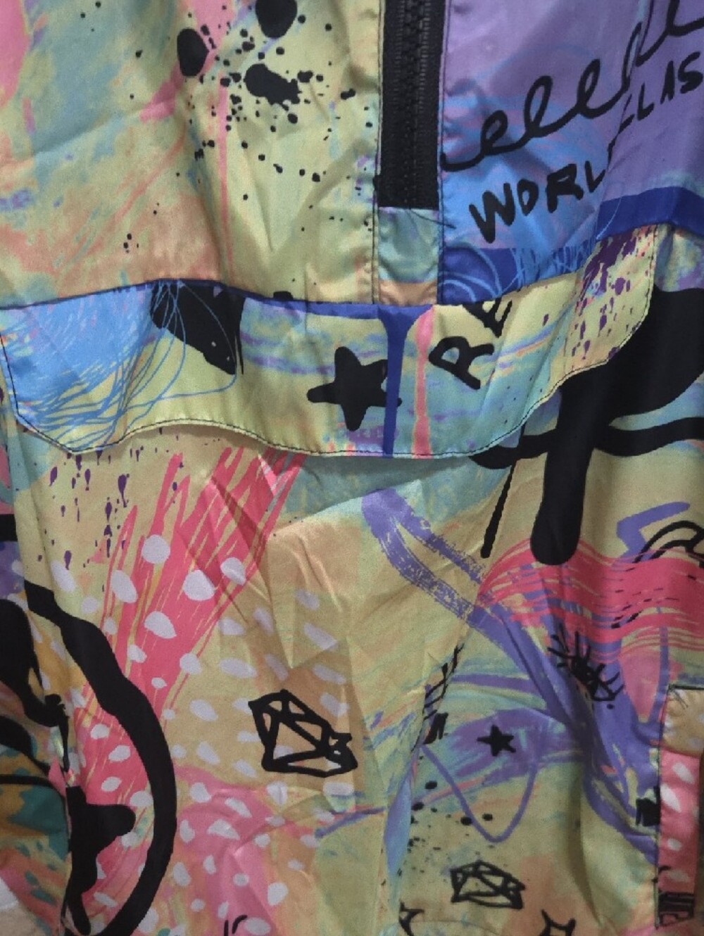 Reason Multicolor Abstract Print Hooded Anorak Jacket - Picture 6 of 6